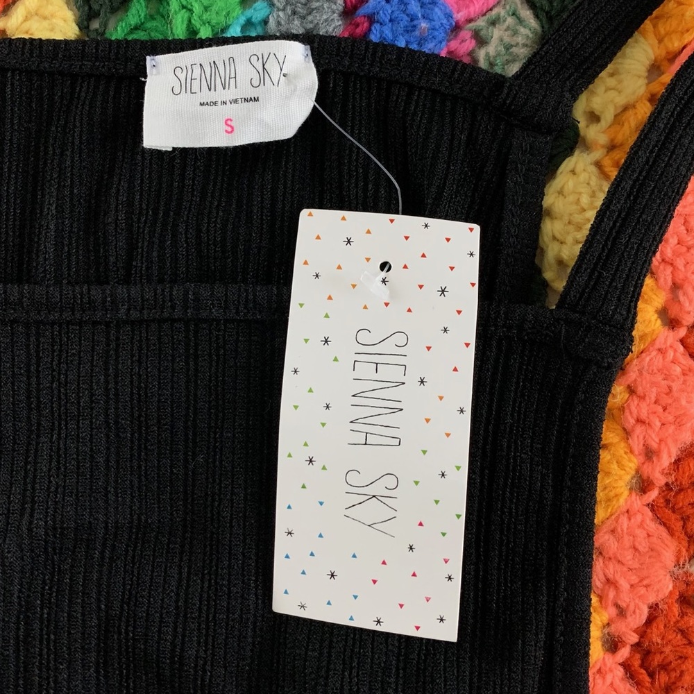 Sienna Sky Gaucho Crop Flare Flowy Overalls Stretch Ribbed Pockets Capri… - Picture 3 of 14